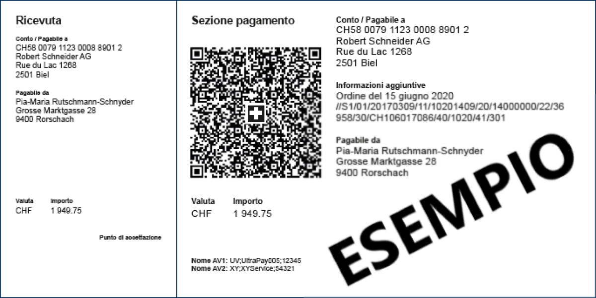 Esempio QR-fattura Svizzera (1)