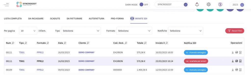 syncro-3 lista sdi