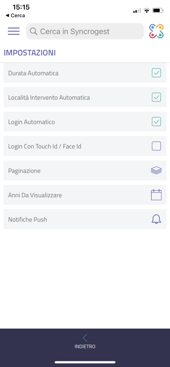 impostazioni impostazioni app